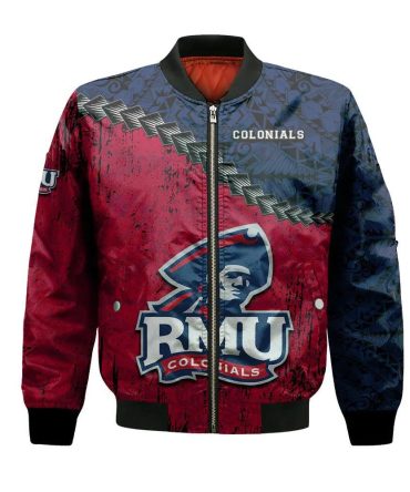 Robert Morris Colonials Bomber Jacket 3D Printed Grunge Polynesian Tattoo