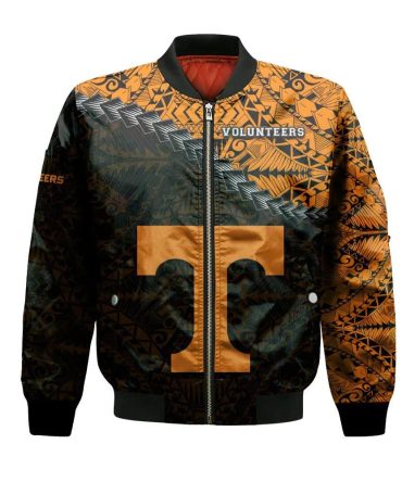 Tennessee Volunteers Bomber Jacket 3D Printed Grunge Polynesian Tattoo