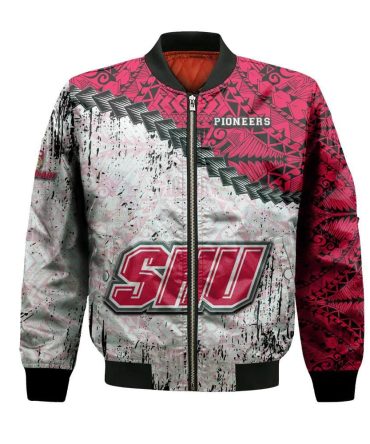 Sacred Heart Pioneers Bomber Jacket 3D Printed Grunge Polynesian Tattoo