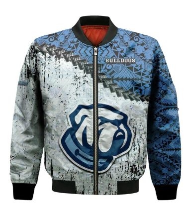 The Citadel Bulldogs Bomber Jacket 3D Printed Grunge Polynesian Tattoo