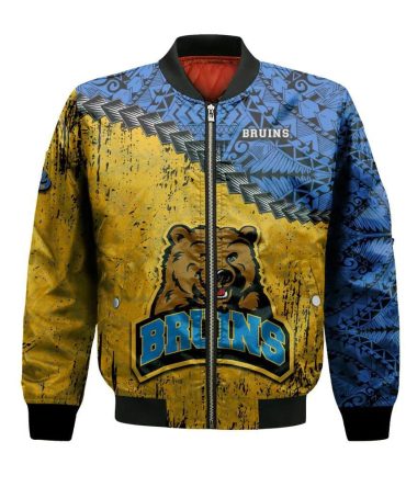 Ucla Bruins Bomber Jacket 3D Printed Grunge Polynesian Tattoo