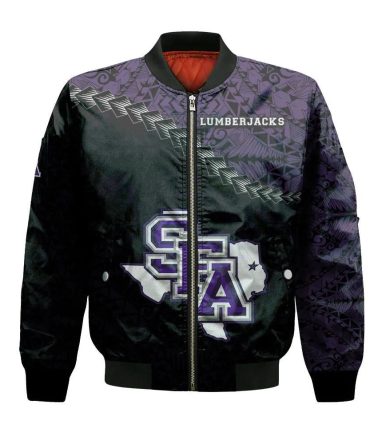 Stephen F. Austin Lumberjacks Bomber Jacket 3D Printed Grunge Polynesian Tattoo