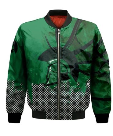 Usc Upstate Spartans Bomber Jacket 3D Printed Basketball Net Grunge Pattern