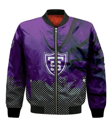 St. Thomas Tommies Bomber Jacket 3D Printed Basketball Net Grunge Pattern