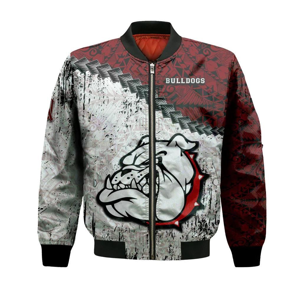 Alabama A&M Bulldogs Bomber Jacket 3D Printed Grunge Polynesian Tattoo