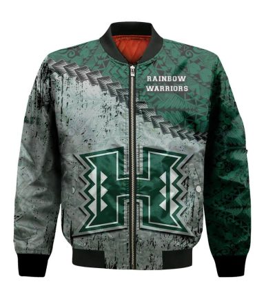 Hawaii Rainbow Warriors Bomber Jacket 3D Printed Grunge Polynesian Tattoo