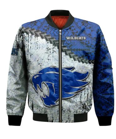 Kentucky Wildcats Bomber Jacket 3D Printed Grunge Polynesian Tattoo