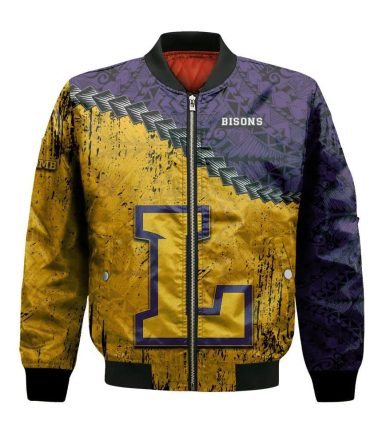 Lipscomb Bisons Bomber Jacket 3D Printed Grunge Polynesian Tattoo