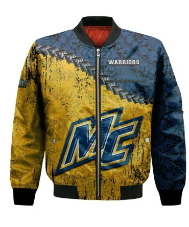 Merrimack Warriors Bomber Jacket 3D Printed Grunge Polynesian Tattoo