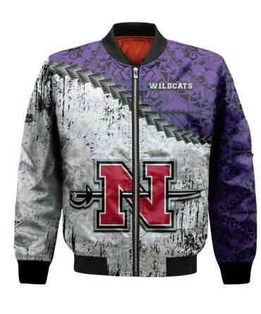 Nicholls State Colonels Bomber Jacket 3D Printed Grunge Polynesian Tattoo