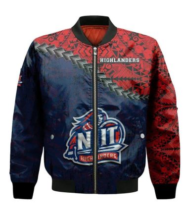 Njit Highlanders Bomber Jacket 3D Printed Grunge Polynesian Tattoo