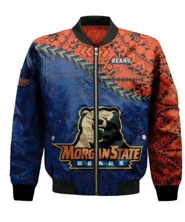 Morgan State Bears Bomber Jacket 3D Printed Grunge Polynesian Tattoo