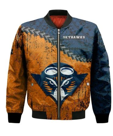 Ut Martin Skyhawks Bomber Jacket 3D Printed Grunge Polynesian Tattoo
