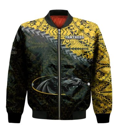 Wisconsin-Milwaukee Panthers Bomber Jacket 3D Printed Grunge Polynesian Tattoo