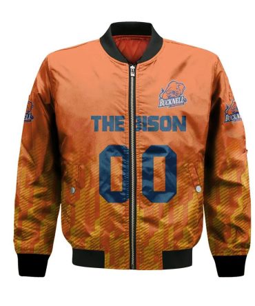 Bucknell Bison Bomber Jacket 3D Printed Team Logo Custom Text And Number