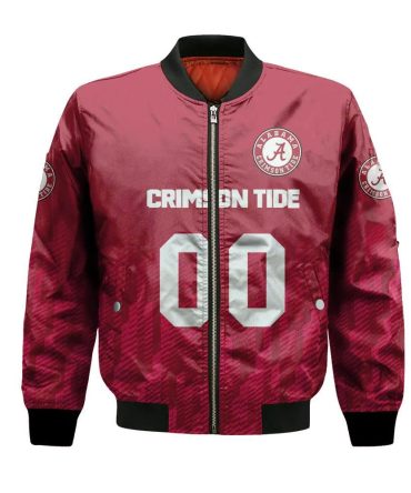 Alabama Crimson Tide Bomber Jacket 3D Printed Team Logo Custom Text And Number