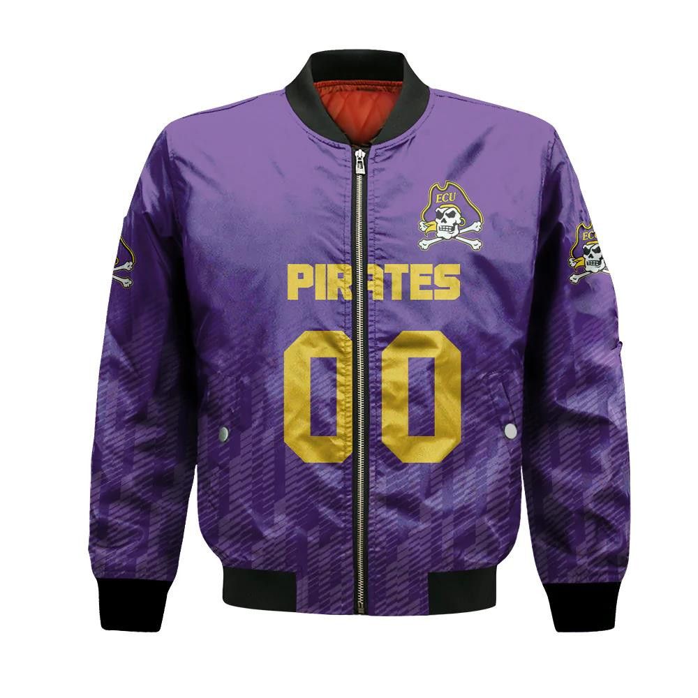 East Carolina Pirates Bomber Jacket 3D Printed Team Logo Custom Text And Number