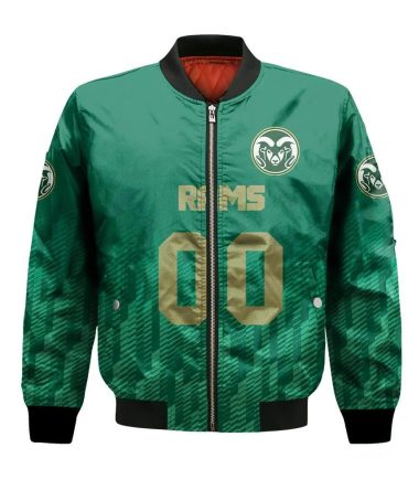 Colorado State Rams Bomber Jacket 3D Printed Team Logo Custom Text And Number