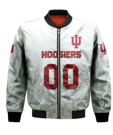 Indiana Hoosiers Bomber Jacket 3D Printed Team Logo Custom Text And Number