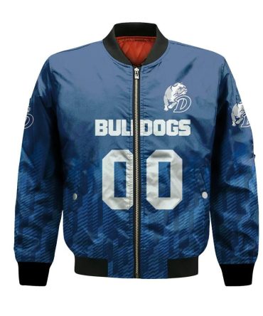 Drake Bulldogs Bomber Jacket 3D Printed Team Logo Custom Text And Number