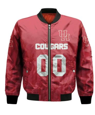 Houston Cougars Bomber Jacket 3D Printed Team Logo Custom Text And Number
