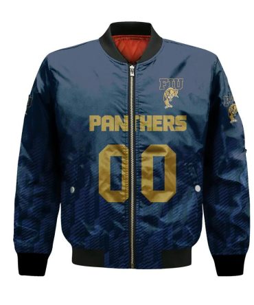 Fiu Panthers Bomber Jacket 3D Printed Team Logo Custom Text And Number