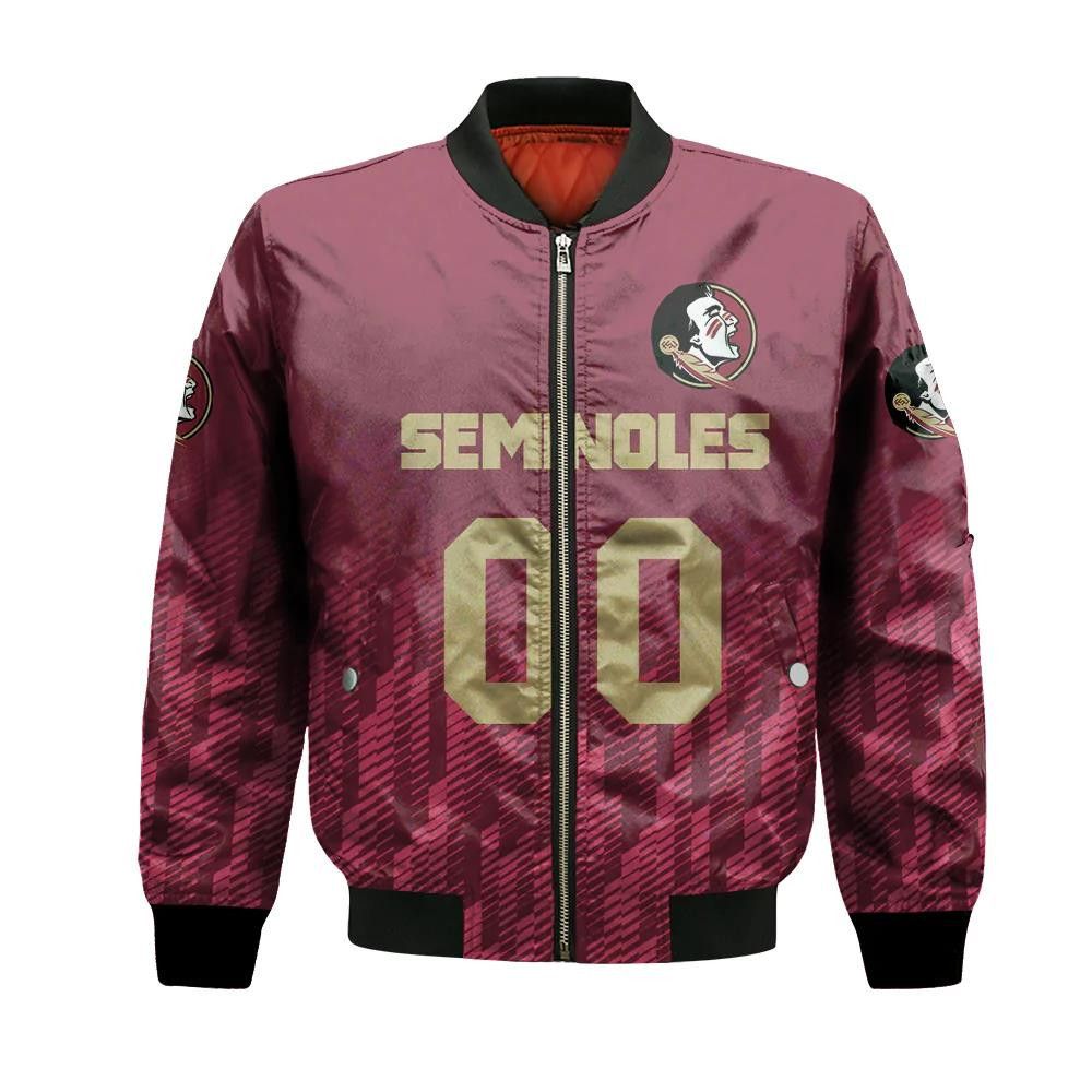 Florida State Seminoles Bomber Jacket 3D Printed Team Logo Custom Text And Number