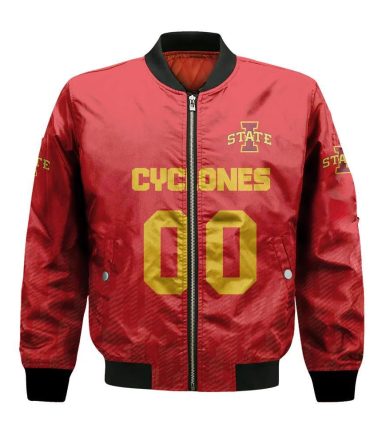 Iowa State Cyclones Bomber Jacket 3D Printed Team Logo Custom Text And Number
