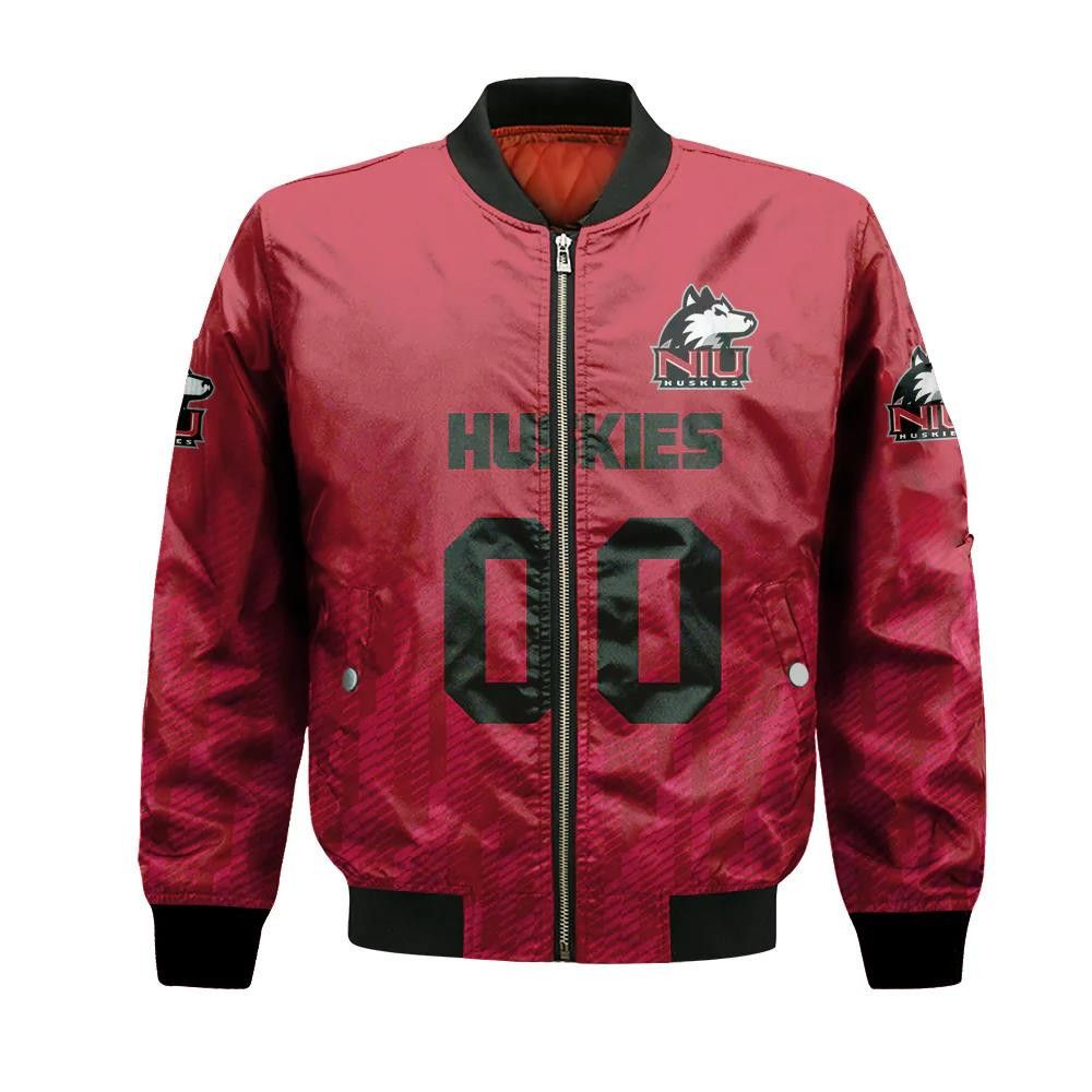 Northern Illinois Huskies Bomber Jacket 3D Printed Team Logo Custom Text And Number