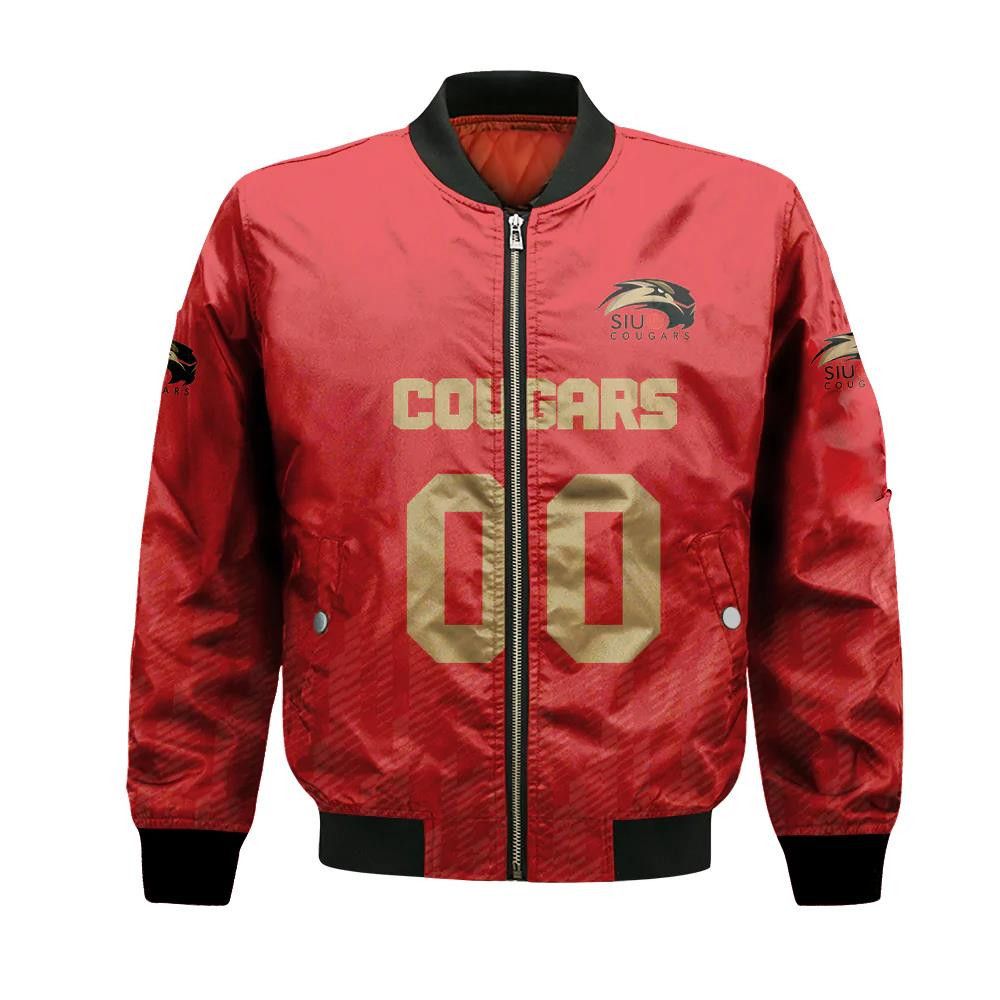 Siu Edwardsville Cougars Bomber Jacket 3D Printed Team Logo Custom Text And Number