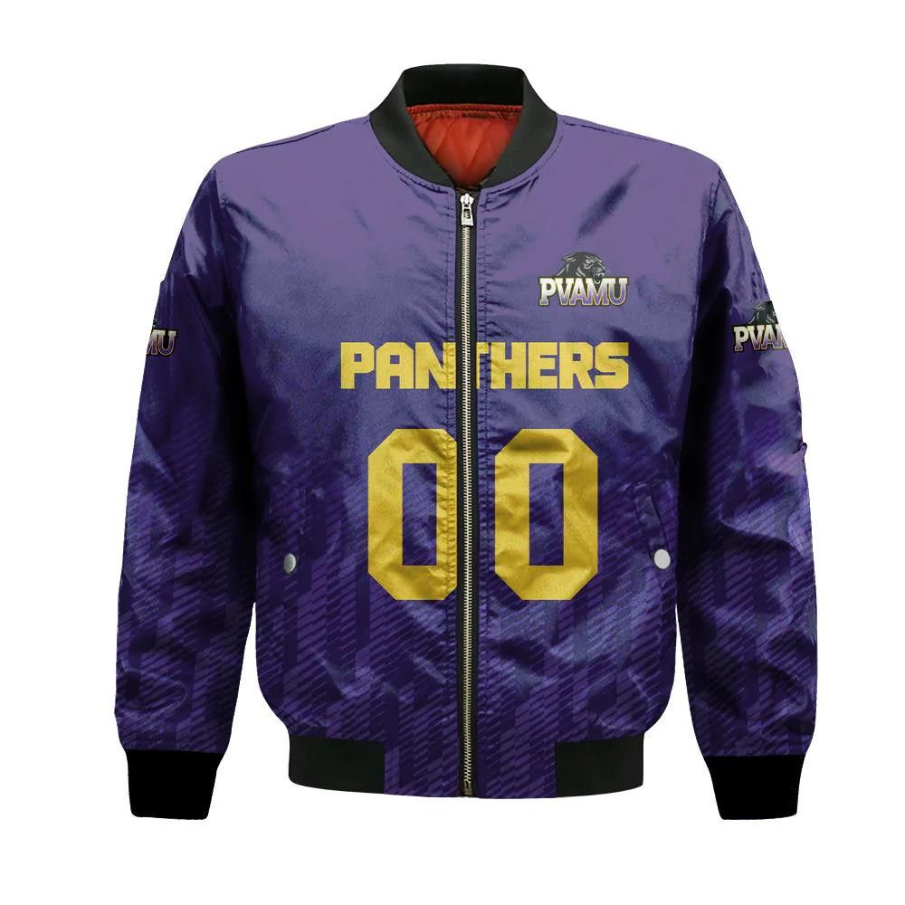 Prairie View A&M Panthers Bomber Jacket 3D Printed Team Logo Custom Text And Number