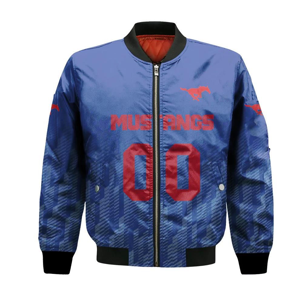 Smu Mustangs Bomber Jacket 3D Printed Team Logo Custom Text And Number