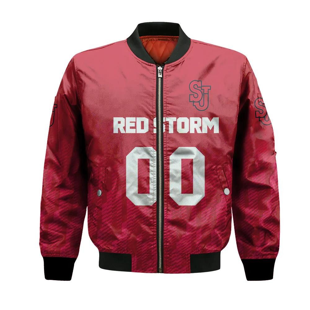 St. John’S Red Storm Bomber Jacket 3D Printed Team Logo Custom Text And Number