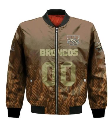 Western Michigan Broncos Bomber Jacket 3D Printed Team Logo Custom Text And Number