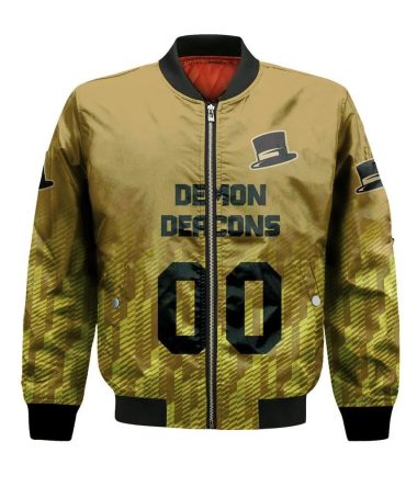 Wake Forest Demon Deacons Bomber Jacket 3D Printed Team Logo Custom Text And Number