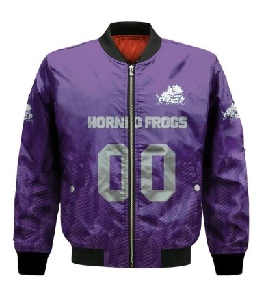 Tcu Horned Frogs Bomber Jacket 3D Printed Team Logo Custom Text And Number