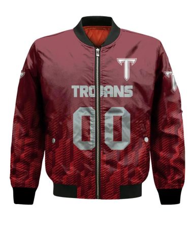Troy Trojans Bomber Jacket 3D Printed Team Logo Custom Text And Number