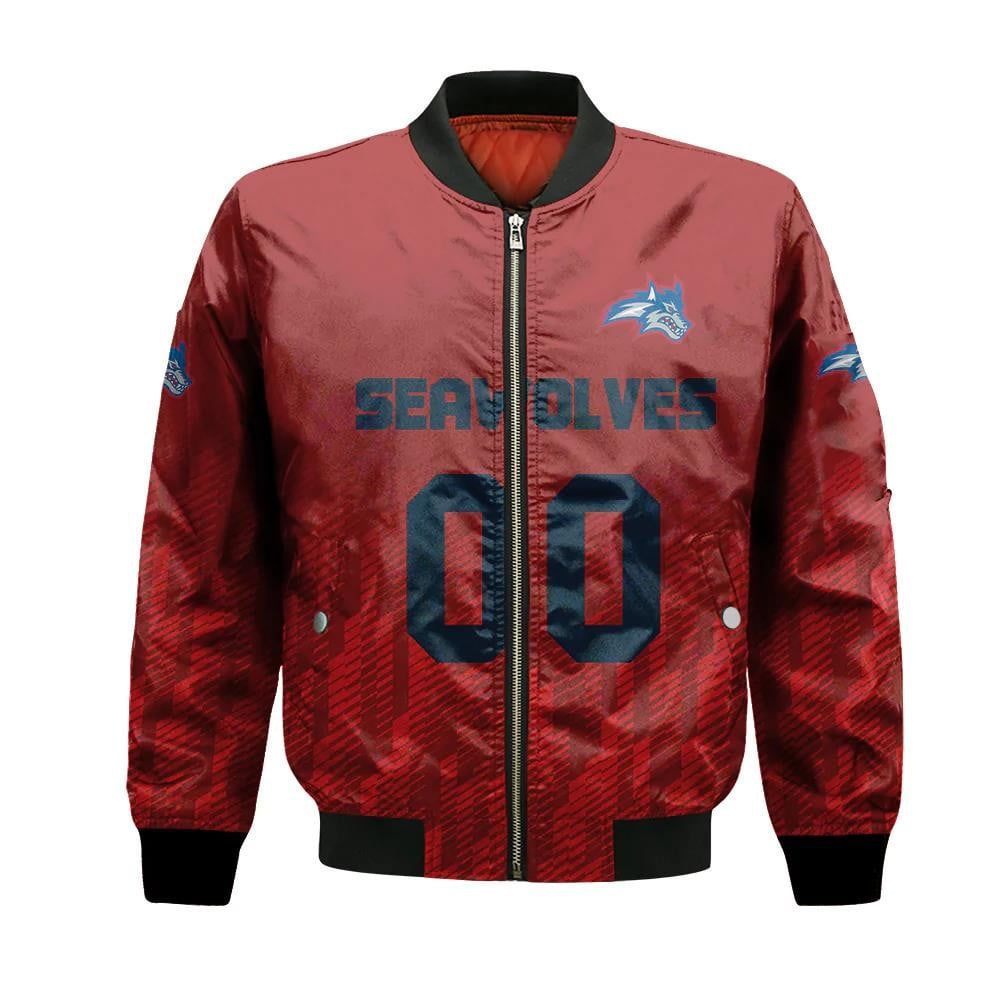 Stony Brook Seawolves Bomber Jacket 3D Printed Team Logo Custom Text And Number