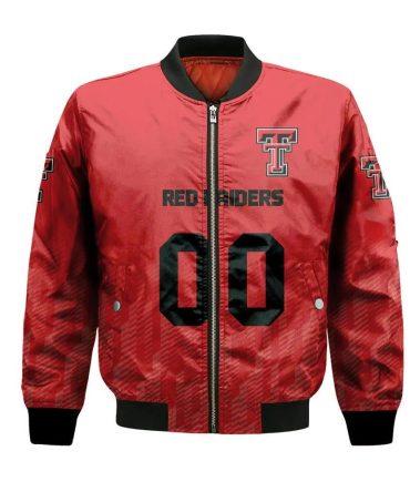 Texas Tech Red Raiders Bomber Jacket 3D Printed Team Logo Custom Text And Number