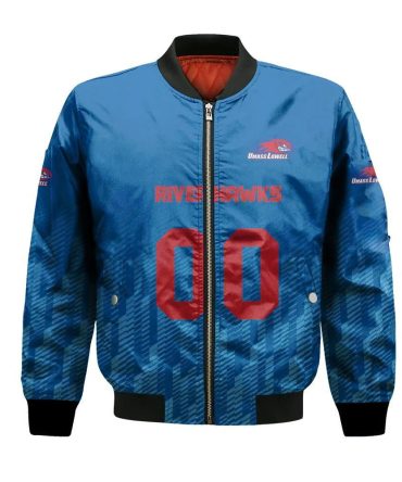 Umass Lowell River Hawks Bomber Jacket 3D Printed Team Logo Custom Text And Number