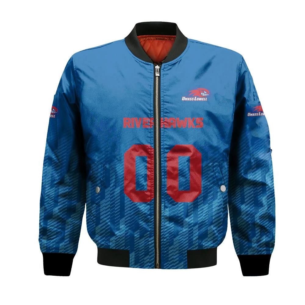 Umass Lowell River Hawks Bomber Jacket 3D Printed Team Logo Custom Text And Number