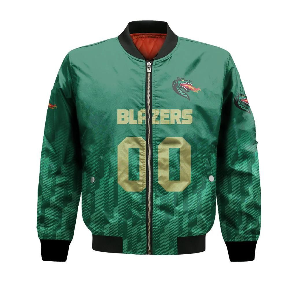 Uab Blazers Bomber Jacket 3D Printed Team Logo Custom Text And Number