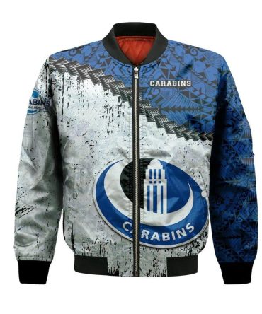 Montreal Carabins Bomber Jacket 3D Printed Grunge Polynesian Tattoo
