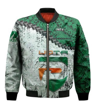 Uqtr Patriotes Bomber Jacket 3D Printed Grunge Polynesian Tattoo