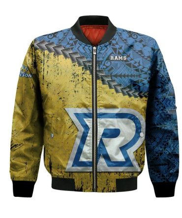 Ryerson Rams Bomber Jacket 3D Printed Grunge Polynesian Tattoo
