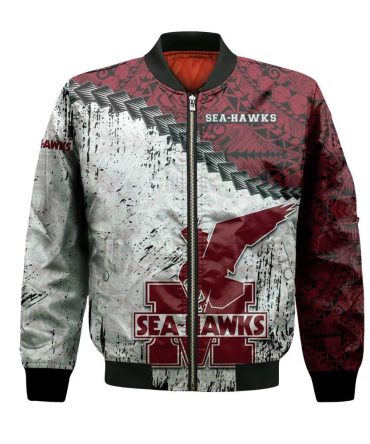 Memorial Sea-Hawks Bomber Jacket 3D Printed Grunge Polynesian Tattoo