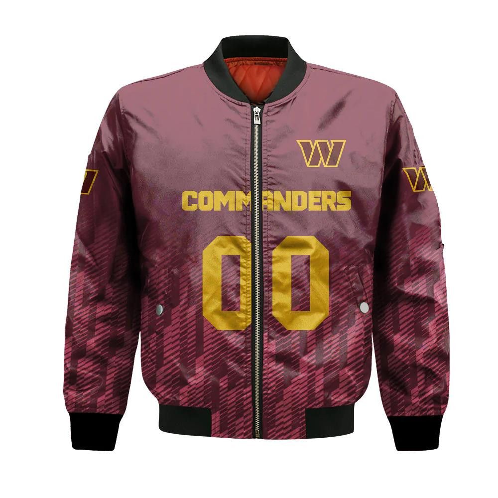 Washington Commanders Bomber Jacket 3D Printed Team Logo Custom Text And Number