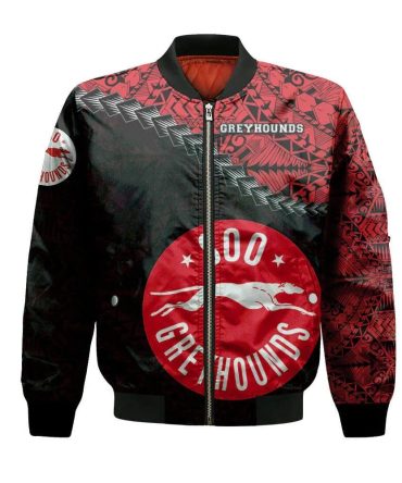 Sault Ste. Marie Greyhounds Bomber Jacket 3D Printed Grunge Polynesian Tattoo