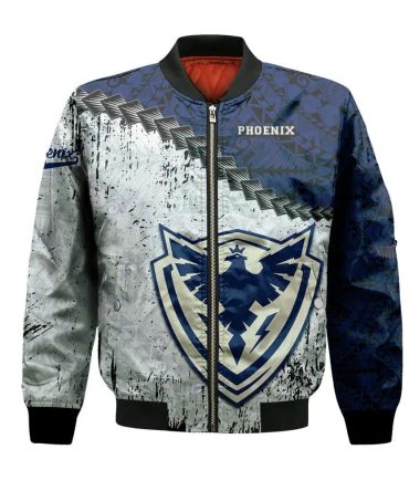Sherbrooke Phoenix Bomber Jacket 3D Printed Grunge Polynesian Tattoo