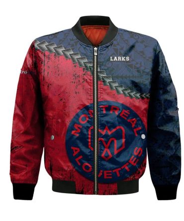 Montreal Alouettes Bomber Jacket 3D Printed Grunge Polynesian Tattoo